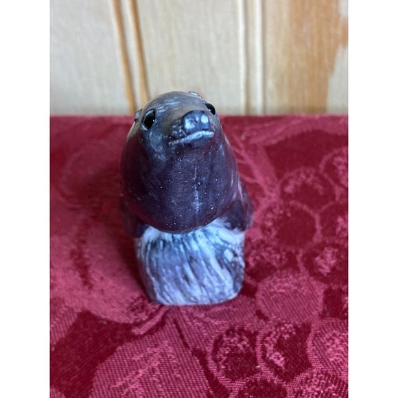 The Wolf Sculptures A Wolf Original Seal Sea Lion Figurine Soapstone Carving - Picture 2 of 8